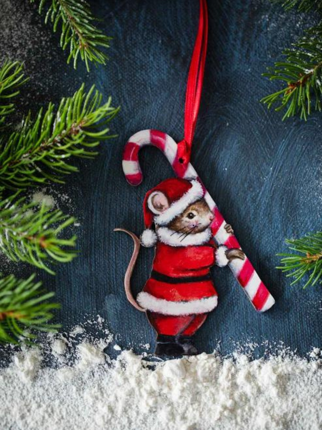 Small mouse Christmas tree decoration