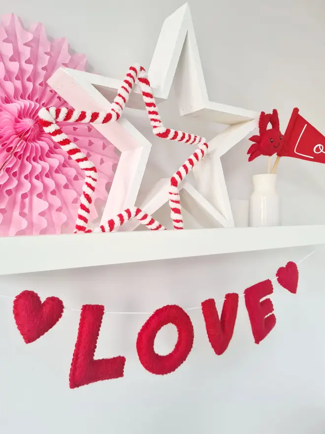 Red Felt Love Garland