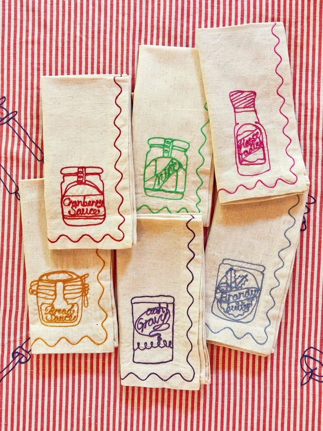 Christmas food condiment napkins