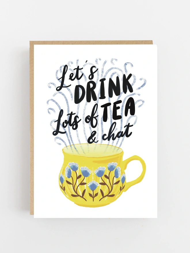 drink tea and chat greeting card