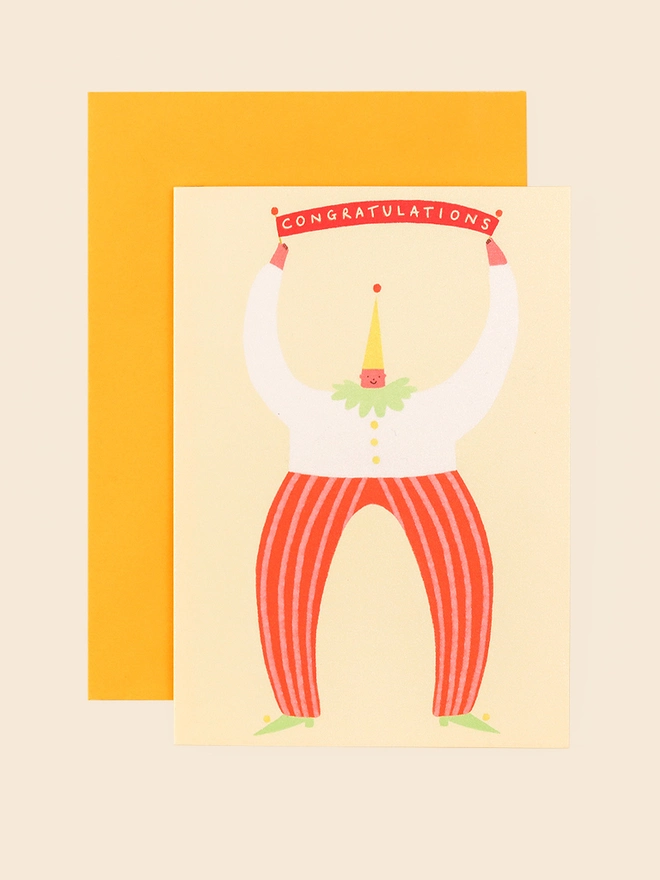 'Congratulations' Happy Clown New Baby Card