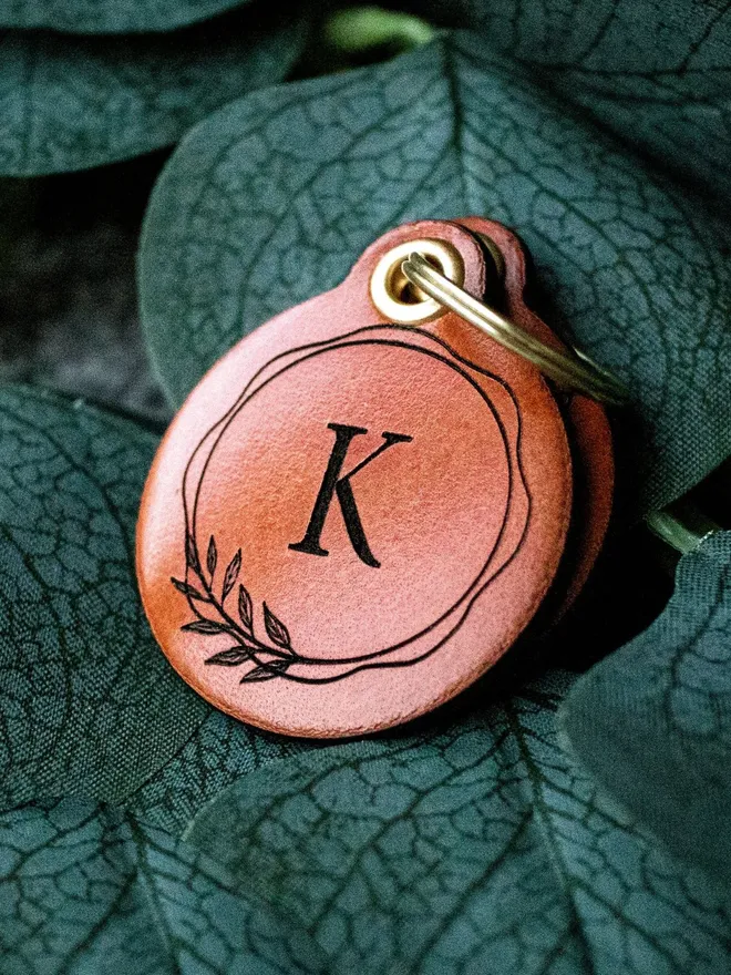 Personalised Initial Leather Pet ID Tag