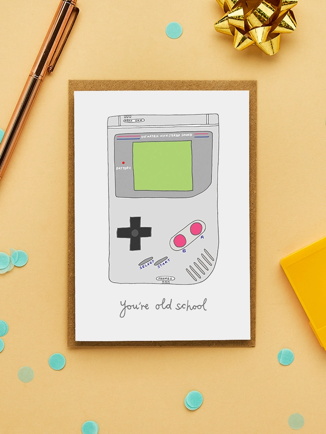 Funny Birthday Card Featuring a Game Boy