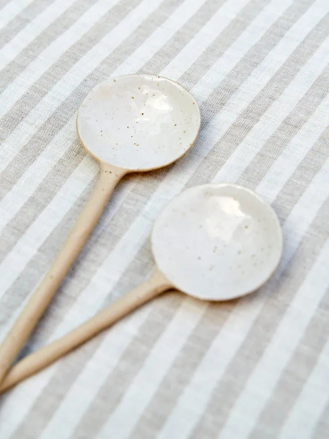 Ceramic serving spoons