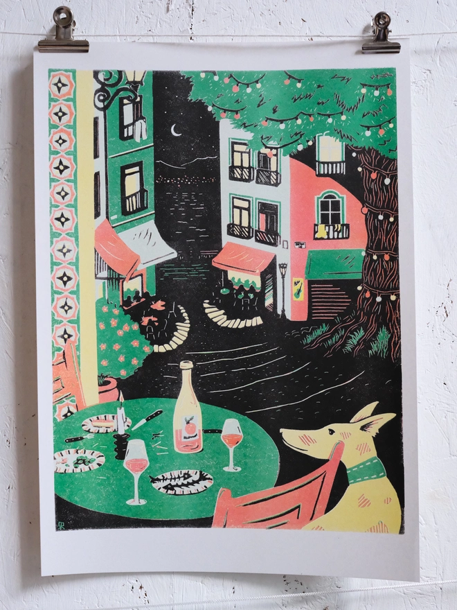 orange wine riso print
