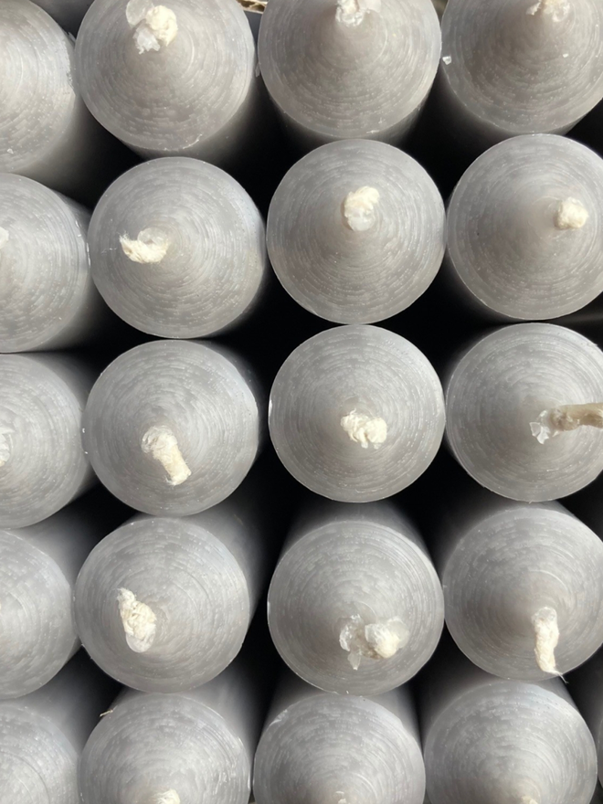 Boxed Candles. Candles in grey.