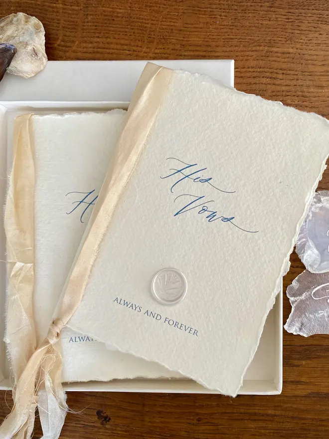 Wax seal shell vow books