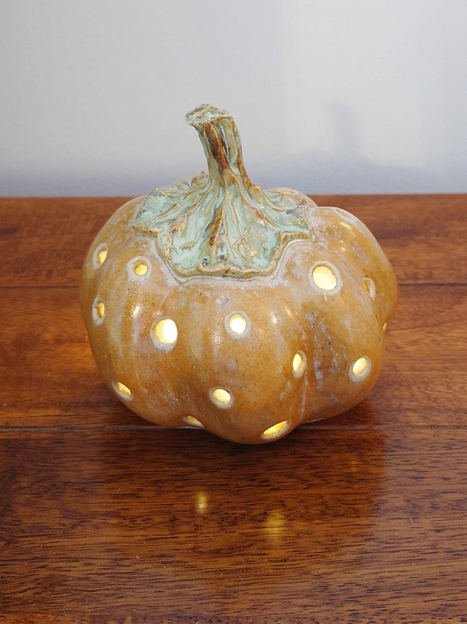 Pumpkin Tea Light Candle Lantern Halloween Decor