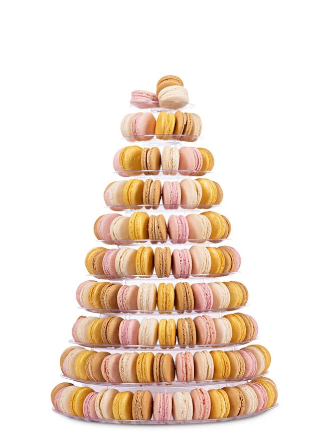 Golden Hues Macaron Tower