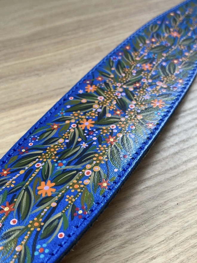 Extra Large Blue Floral Sighthound Collar