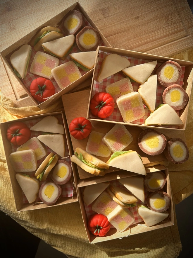 cute picnic box made from marzipan