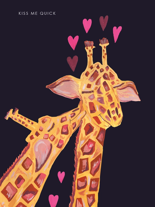 giraffe valentines day card