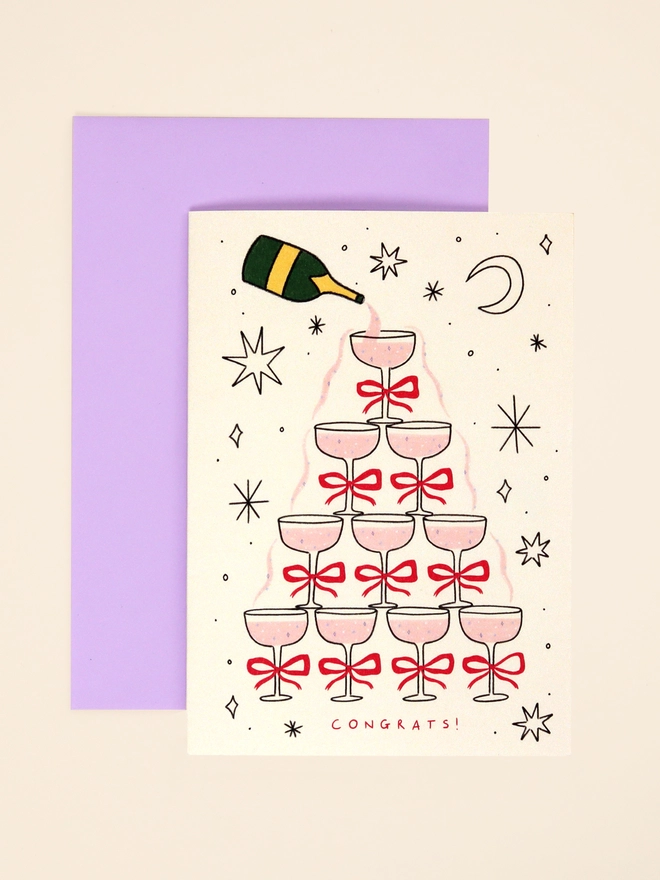 'Congrats' Champagne Card