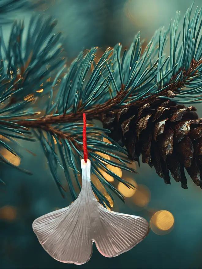 ginko leave embossed tin decoration susan bradley