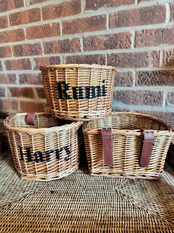 Kids Personalised Bicycle Baskets examples