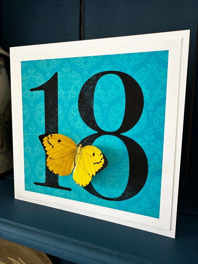 18th Birthday number butterflygram