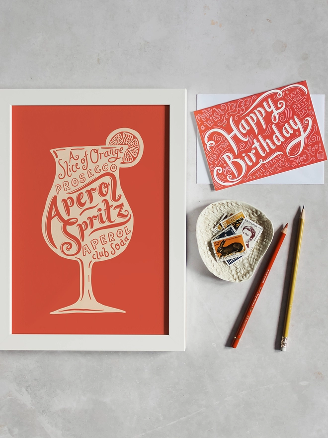 Aperol Spritz Cocktail print birthday gift