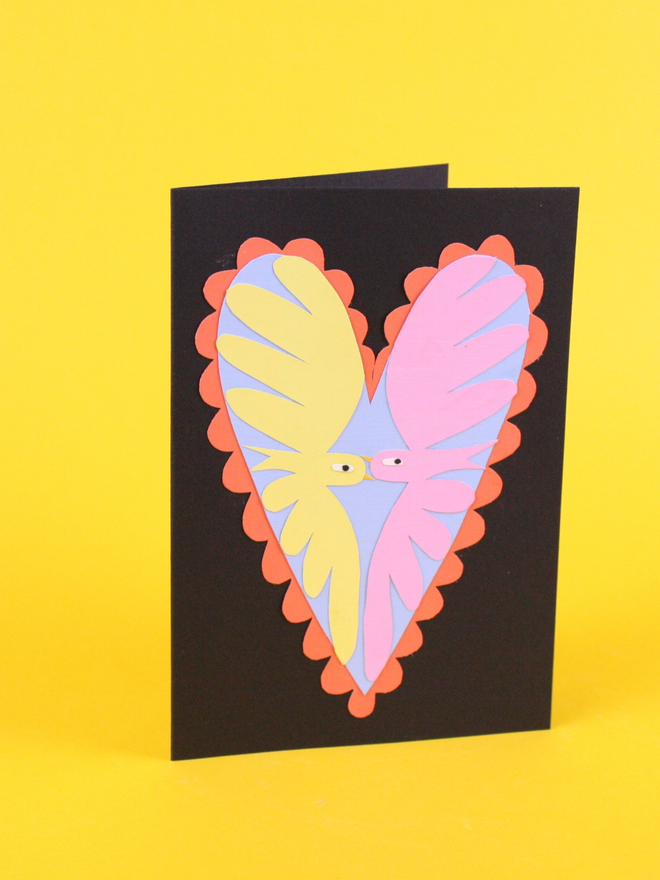 'Love Birds' Collaged Card