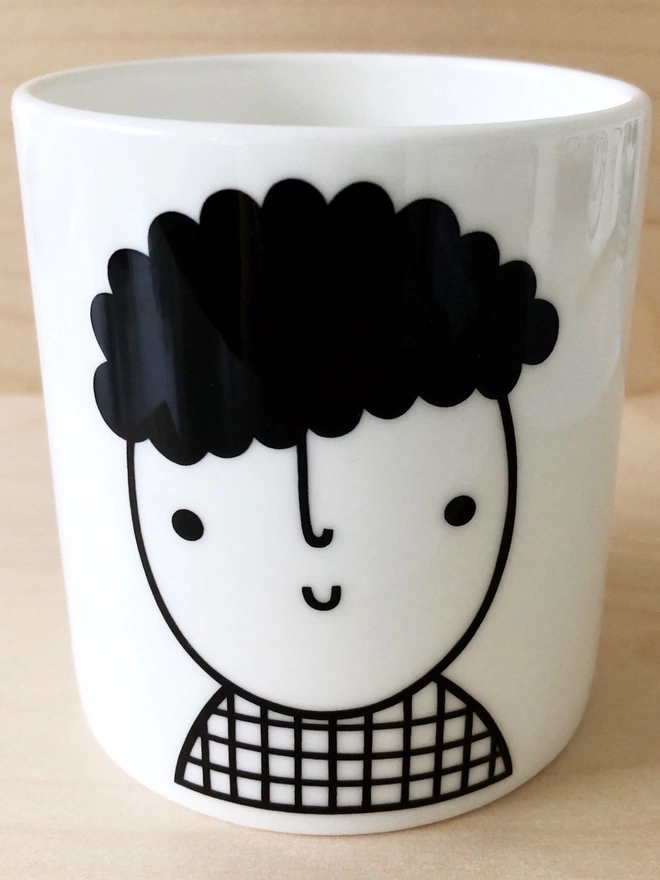 monochrome fine bone china mug