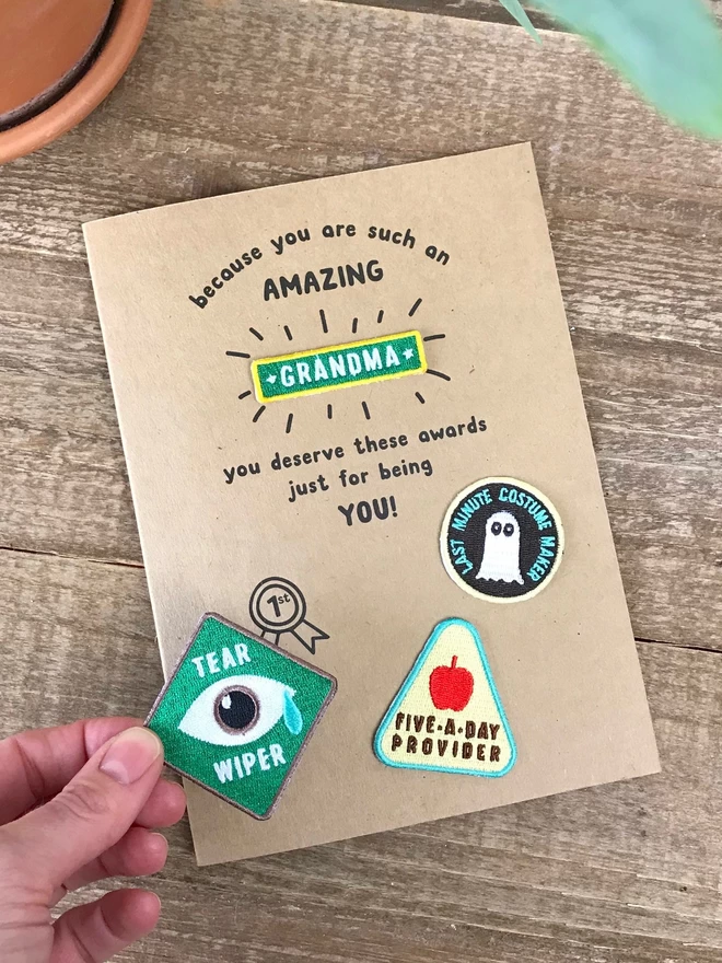 Grandma Grandmother Gift Card Badges Mims & Family
