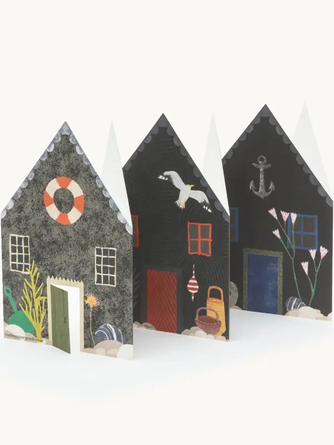 fisherman hut concertina card