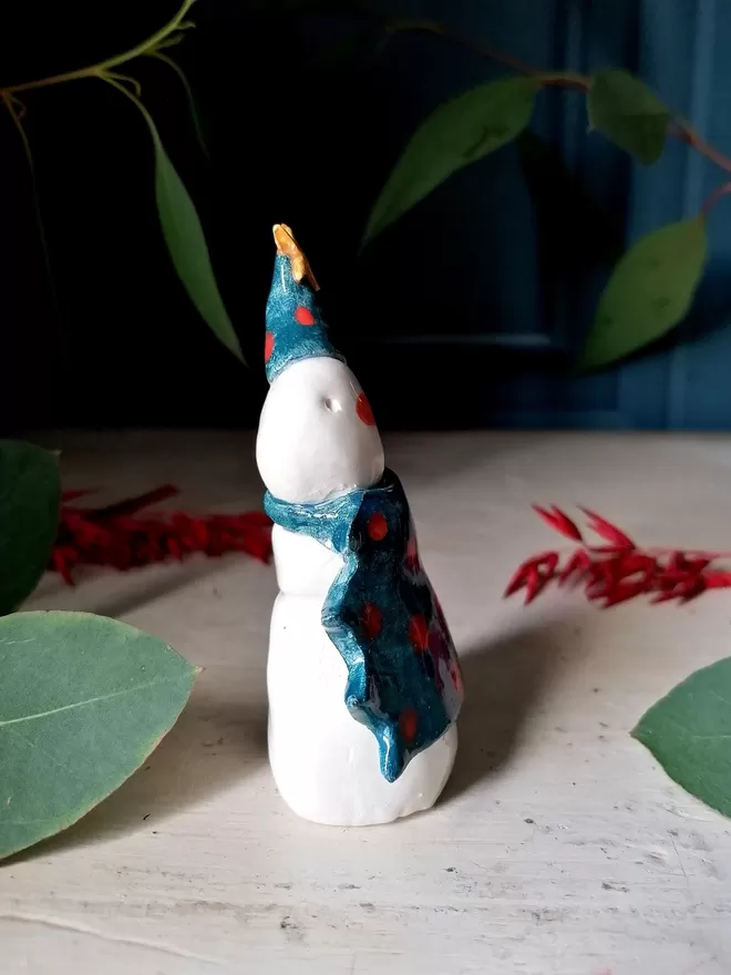 Trevor ceramic unique hand painted snowman Christmas decoration