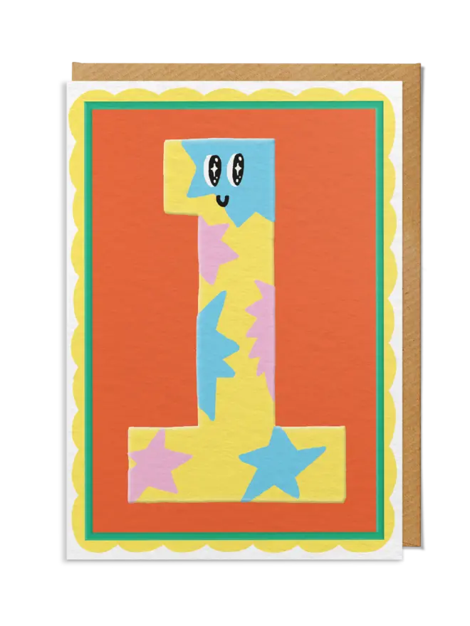 First Birthday Numeral Card