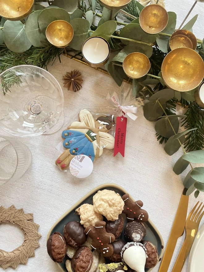 Hand-iced Christmas Fairy biscuit in Vanilla or Gingerbread, individually packaged for gifting