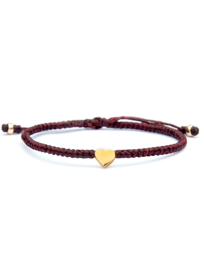 red cord heart bracelet for women