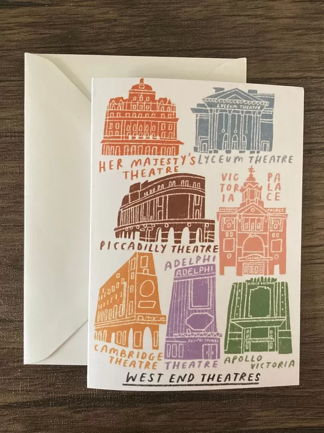 West End Theatres Greetings card