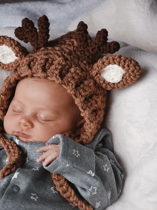 Deer animal bonnet for baby
