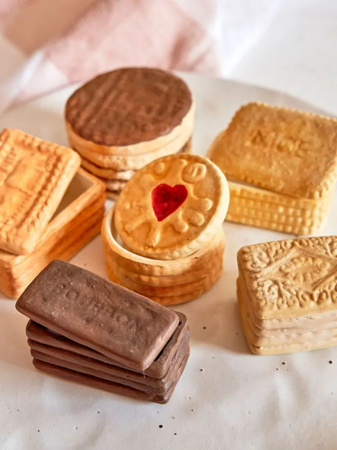 Selection of Ceramic Biscuit Trinket Boxes