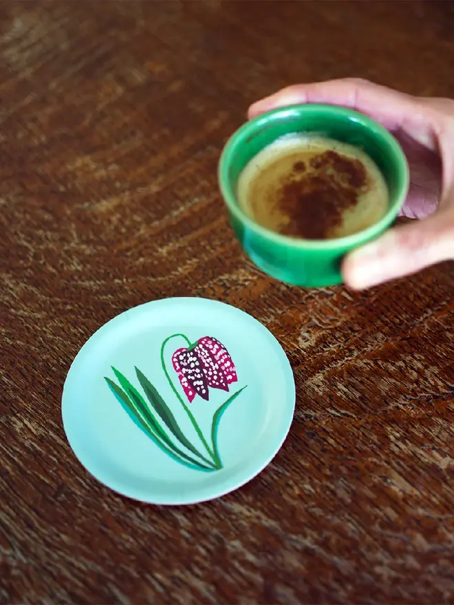 fritillaria flower tiny tray drinks coaster
