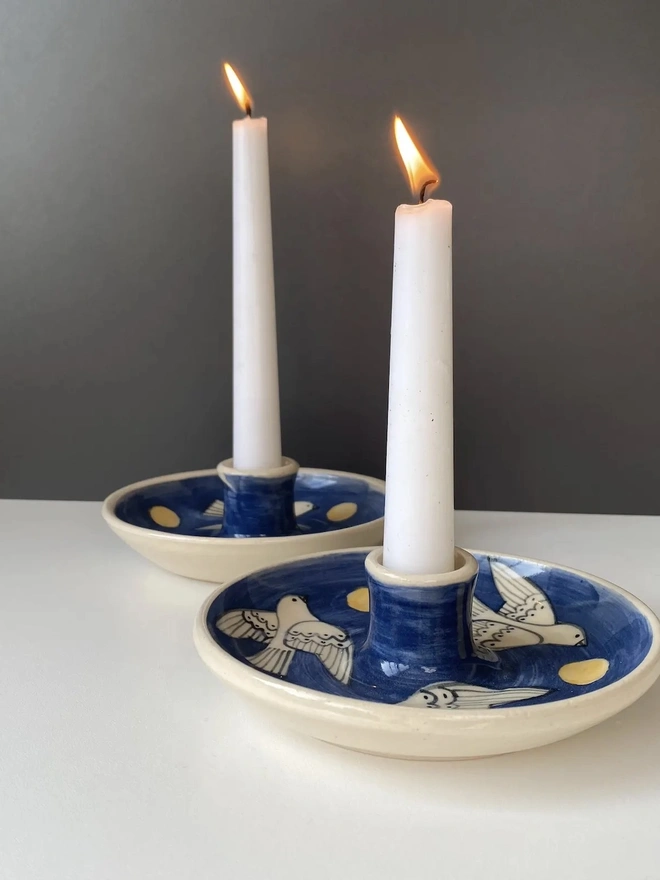 Handmade Stoneware Candle Holder