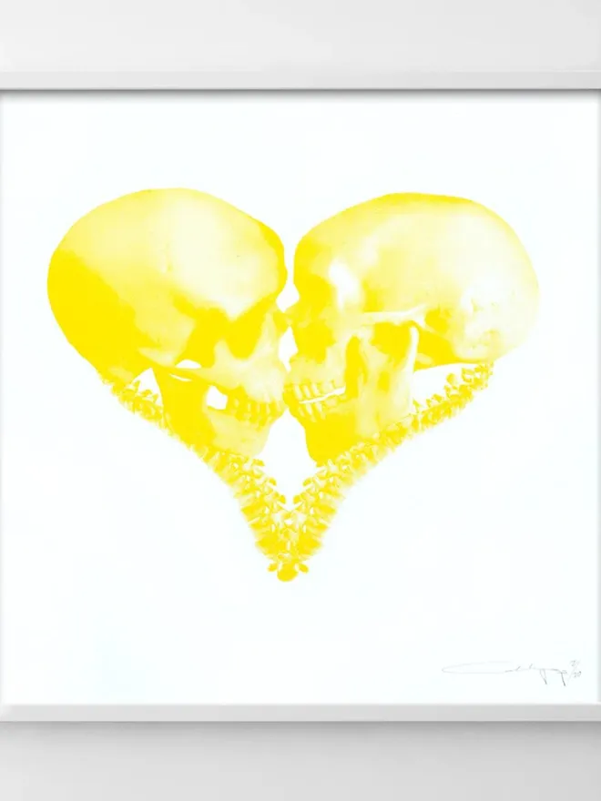 skull heart mustard yellow 