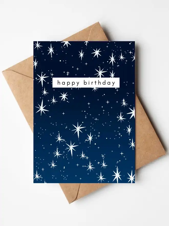 Star birthday card by Tired Starling Studio