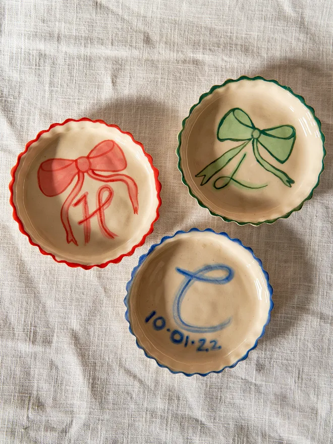 Personalised ceramic trinket dish
