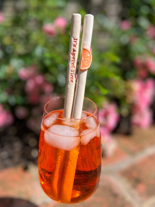 Aperol Spritz Ceramic Straws