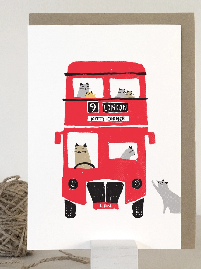 England Souvenir Cat Card