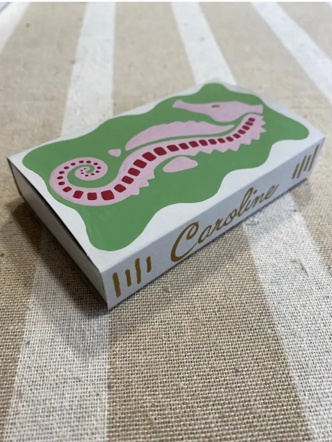 Seahorse Hand Painted Matchbox