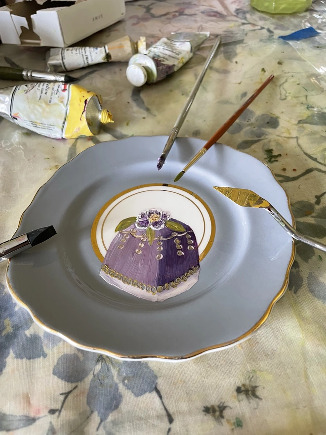 painting in the studio