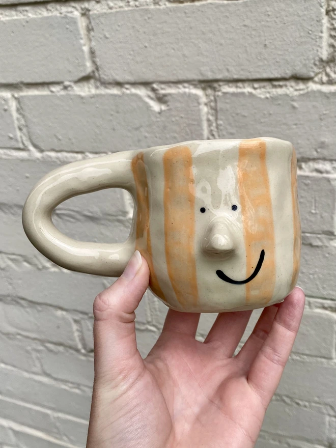 orange stripe mug