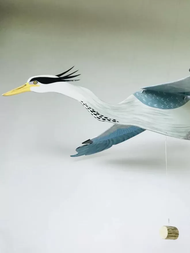 Wooden Flying Mobile Heron