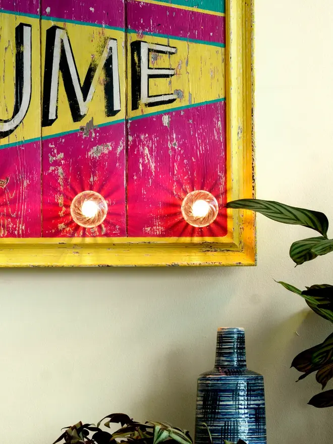 pump up the volume circus style sign