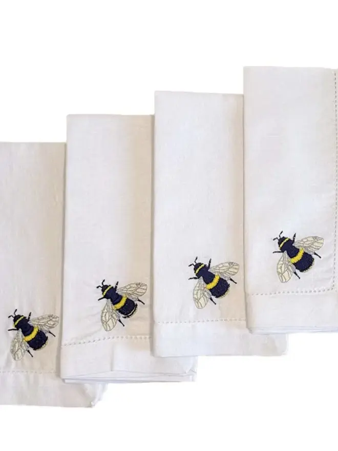 product photo of bee embroidered napkins
