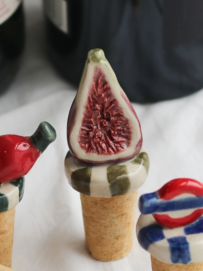 cerami fig bottle stopper