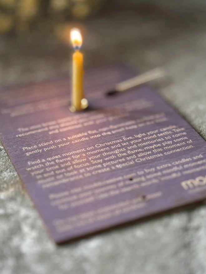 Christmas Eve memory candle card to remember a loved one