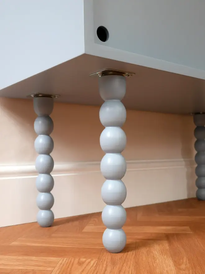 Cottage core Blue Storage Unit With Bobbin Legs