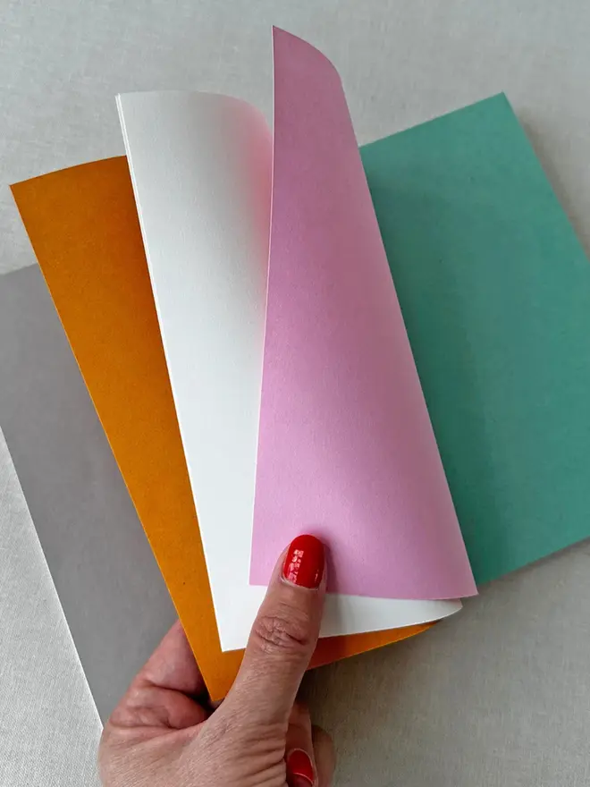 Coloured pages of a Notebook 
