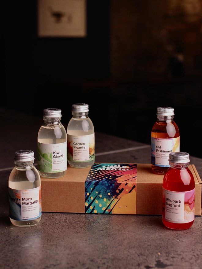 Gift box of mini cocktails